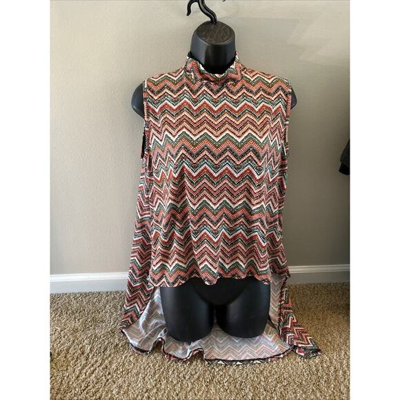 Baby Phat Tops - Vintage Baby Phat Y2K Hi Low Tunic Tank Top Shirt XL Womens Tribal Zigzag EUC